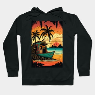 Escape to Fiji's Coral Reef Beach Cabanas Hoodie